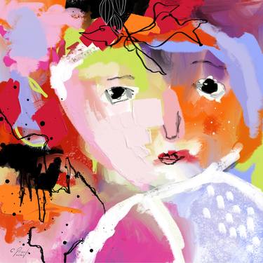 Original Expressionism Children Digital by Chantal Proulx