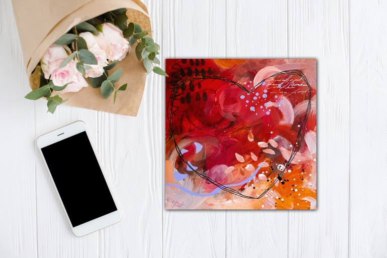 Original Abstract Love Painting by Chantal Proulx