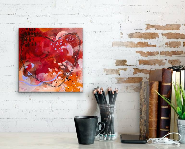 Original Abstract Love Painting by Chantal Proulx