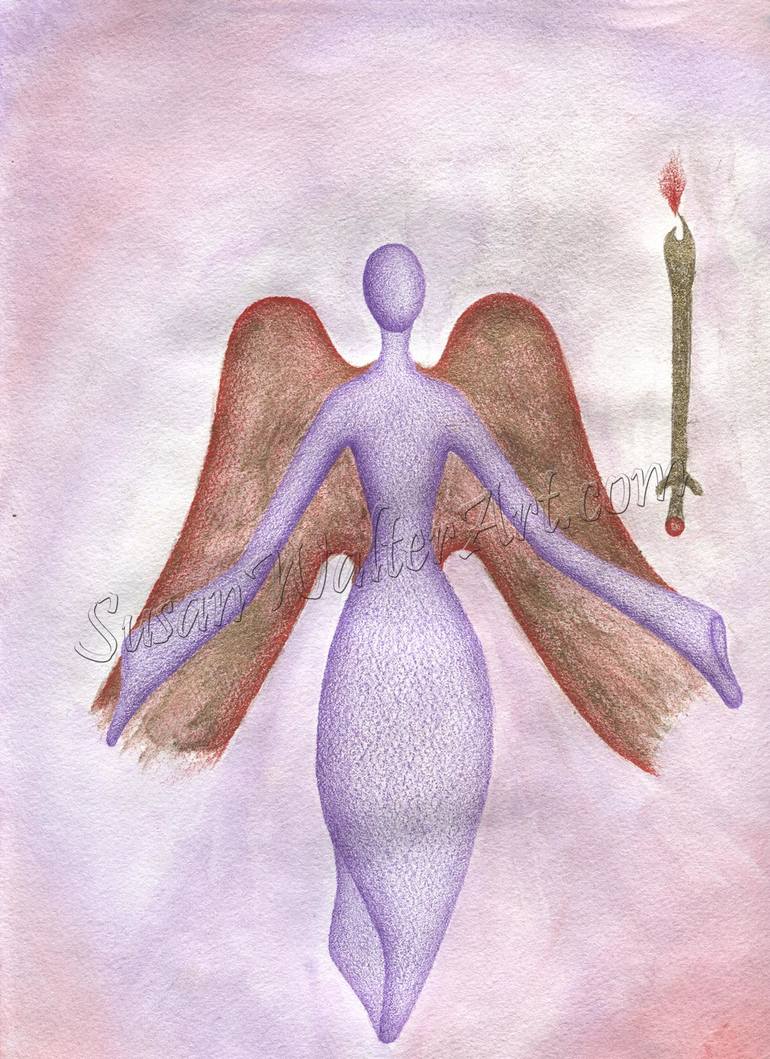 Archangel Uriel Drawing by Susan Walter | Saatchi Art