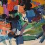 Energetic brush strokes, impasto and contrast of textures and colours. Untitled 29,03,2019. Ausflipp 2 ( Freak out 2 ) is my celebration of the colours of Spring 2019. Also a celebration of paint !.