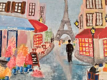 Original Expressionism Cities Painting by Mineko Zifle