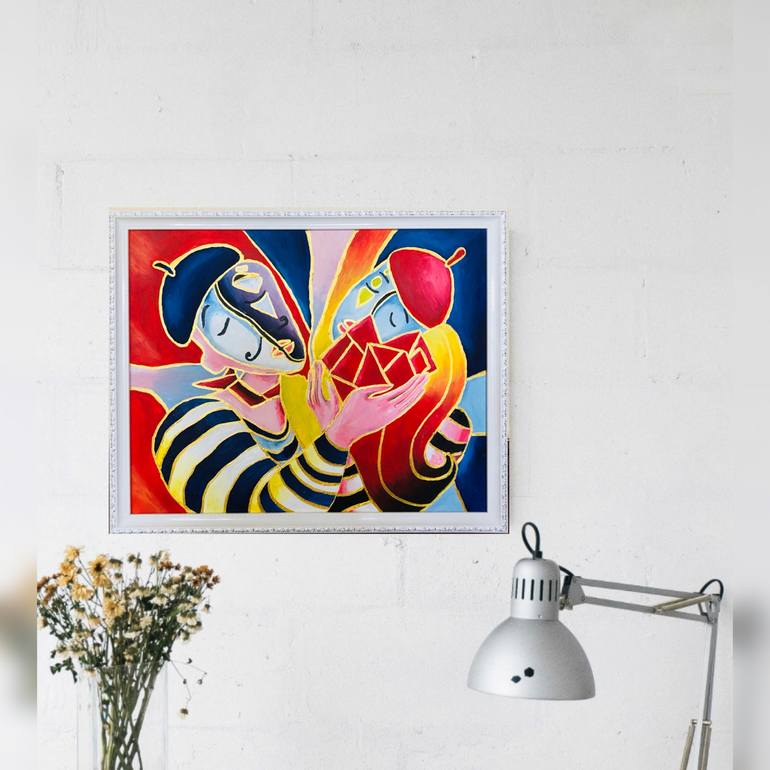 Original Cubism Abstract Painting by Alexandra  Korchagina 