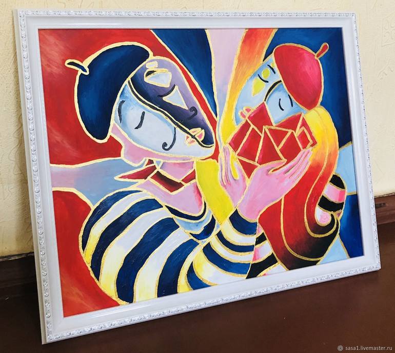 Original Cubism Abstract Painting by Alexandra  Korchagina 
