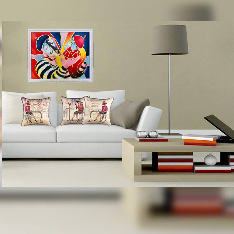 Original Cubism Abstract Painting by Alexandra  Korchagina 