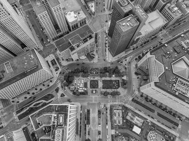 Detroit Campus Martius Black and White Fine Art Photograph thumb