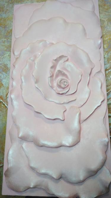 Large Sculptural Wall Art Flower Bas Relief 3d Gypsum Plaster