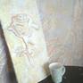 Plaster bas-relief roses, the third flower art, will suit the interior of your home or office, a good gift to your beloved woman or boss.

Beautiful rose. The sun shines on them. Their pink color is beautiful. The sun makes silver petals. I wanted to draw them, make a wall panel.

My picture of gypsum will please your eyes for many years. Your guests will not remain indifferent when they see the beauty of the bas-relief in your house.