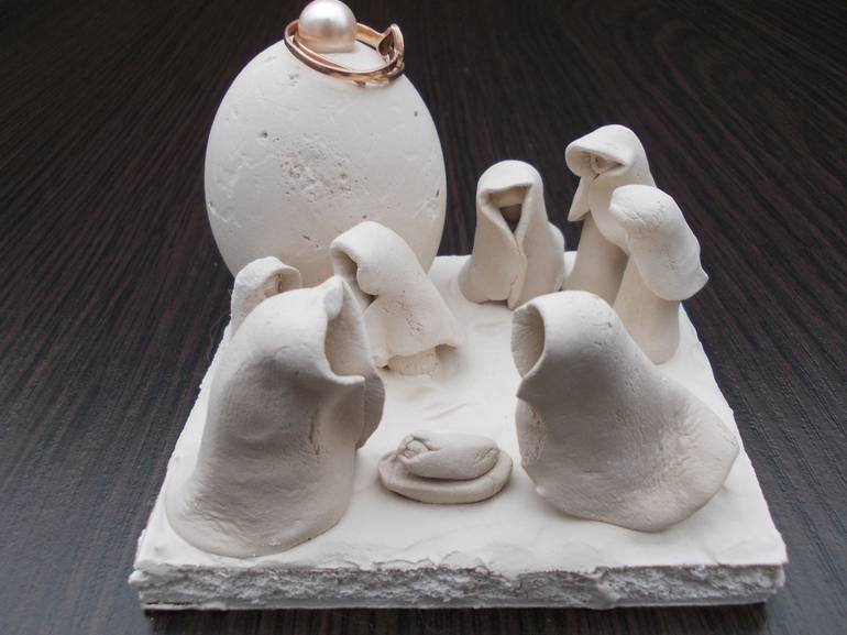 The nativity story, primitive easter decor. - Print