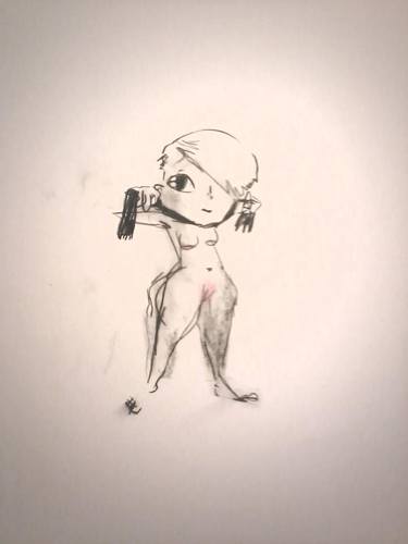 Original Figurative Nude Drawings by Massimiliano Valvola Bonometti