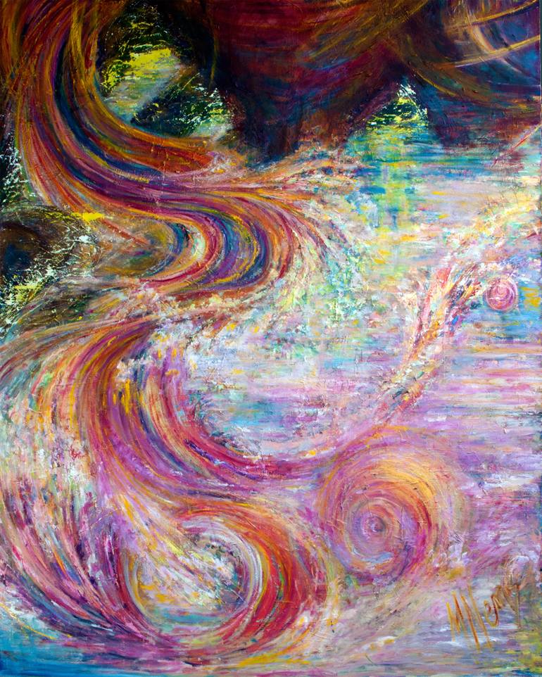 In The Beginning #4/20 | ROLLING WAVES Painting by Marianne Nems ...