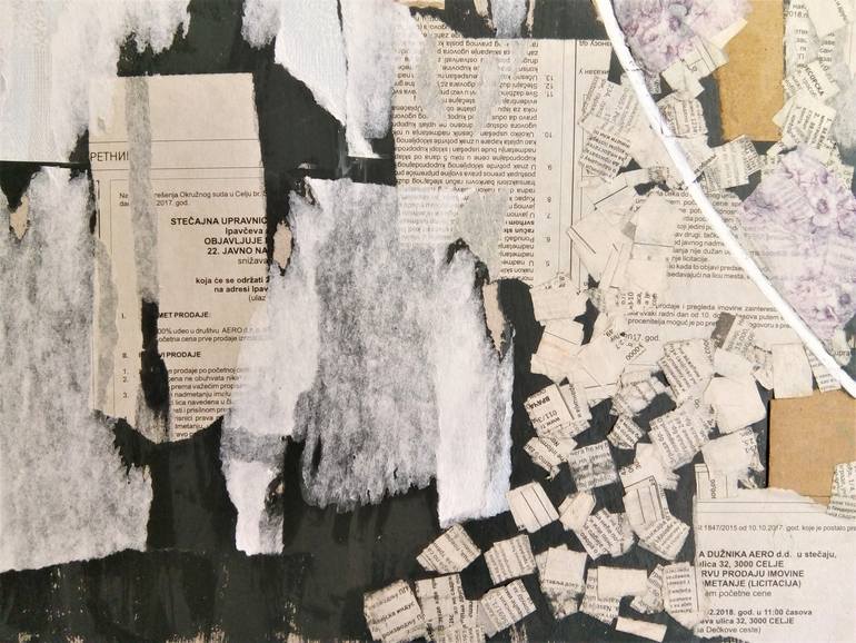 Original Abstract Expressionism Abstract Collage by Milica Vuković