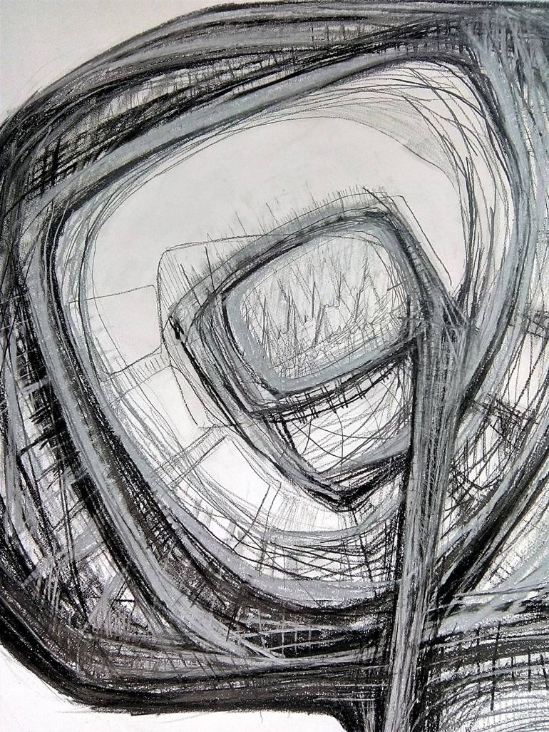 Original Abstract Expressionism Language Drawing by Milica Vuković