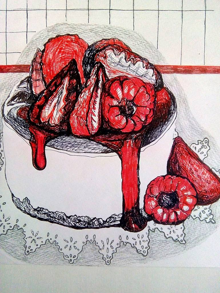 Original Modern Food Drawing by Milica Vuković