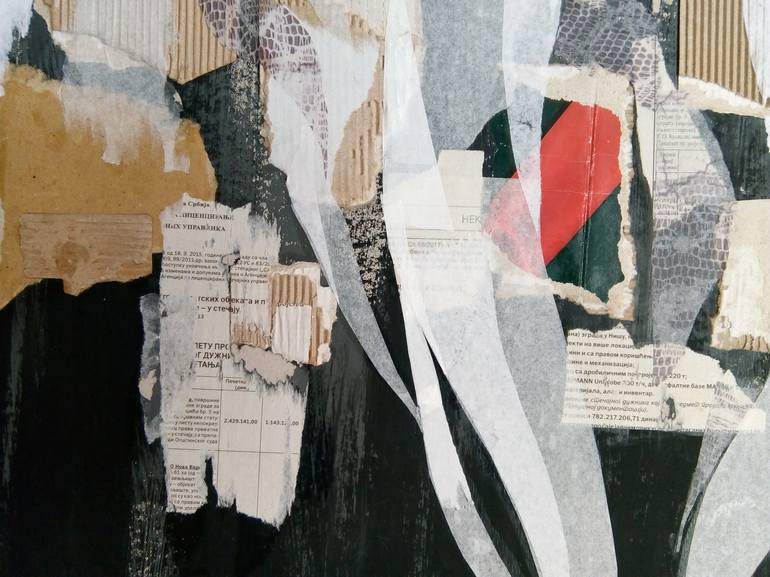 Original Abstract Expressionism Abstract Collage by Milica Vuković