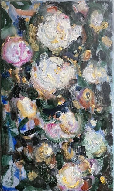Original Fine Art Floral Paintings by Natalia Kruchkevych