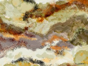 Print of Abstract Landscape Mixed Media by Terry Jane Robertson