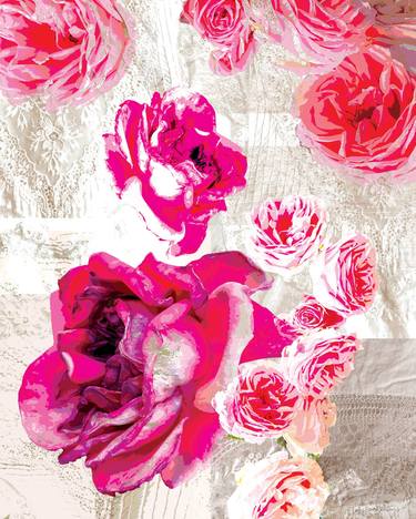 Print of Abstract Floral Mixed Media by Terry Jane Robertson