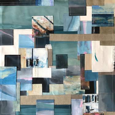 Original Geometric Abstract Mixed Media by Kelly Allison