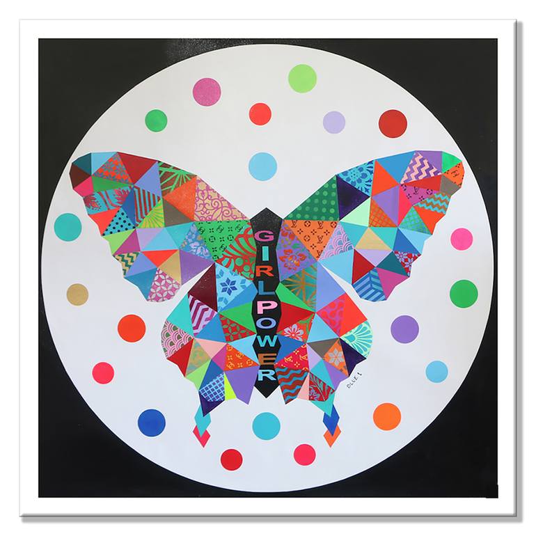 Butterfly Louis Vuitton/ pop art circle Painting