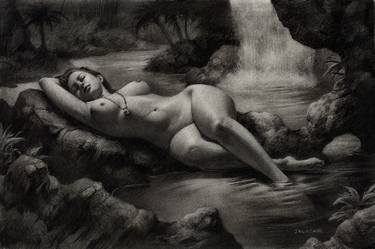 Original Nude Drawing by John Zeleznik