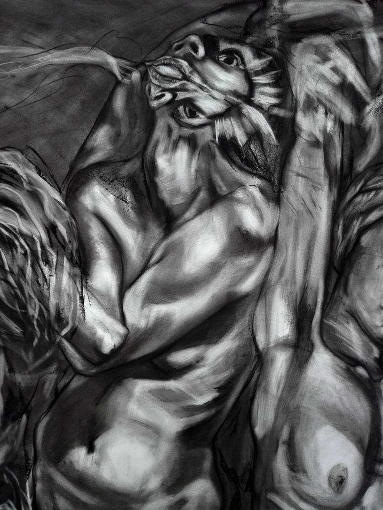 Original Expressionism Body Drawing by Aurora Ioana Popescu