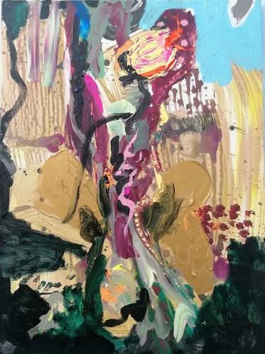 Bursting Thistle Bloom, 80 x 60 cm, acrylic on canvas, 2023 thumb