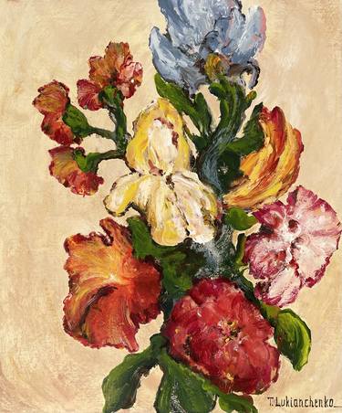 Original Expressionism Botanic Paintings by Tetiana Lukianchenko