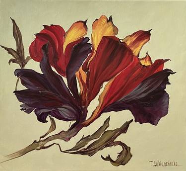 Original Art Deco Botanic Paintings by Tetiana Lukianchenko