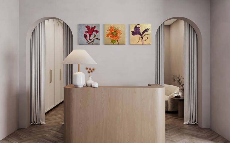 Original Art Deco Botanic Painting by Tetiana Lukianchenko