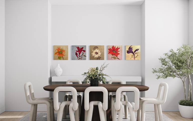Original Art Deco Botanic Painting by Tetiana Lukianchenko