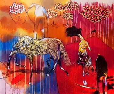 Print of Horse Paintings by Wael Darweish