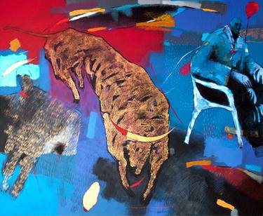 Original Abstract Expressionism Animal Paintings by Wael Darweish