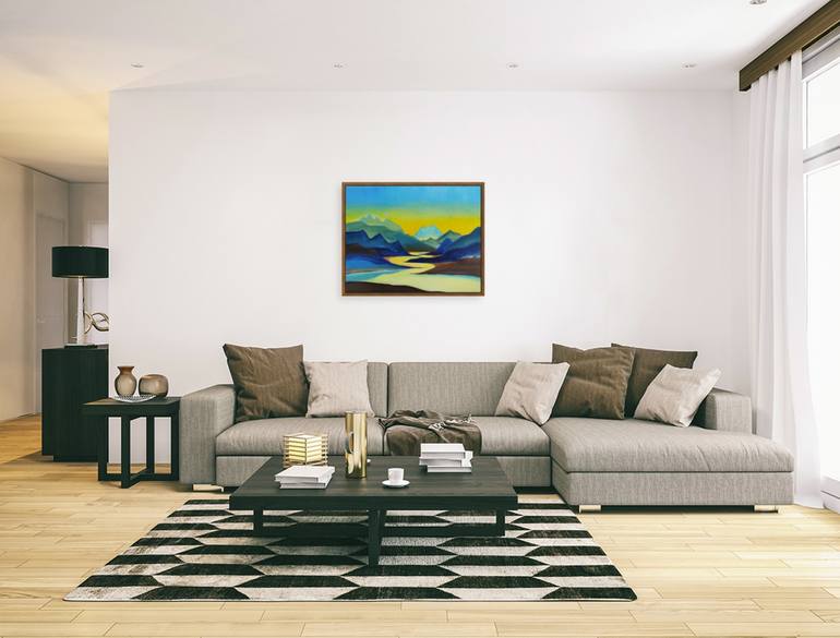 Original Abstract Landscape Painting by Simranpreet Singh Gill