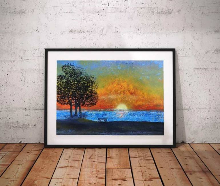 Original Abstract Landscape Painting by Simranpreet Singh Gill