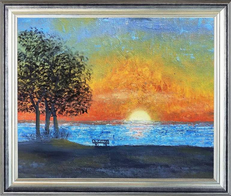 Original Abstract Landscape Painting by Simranpreet Singh Gill