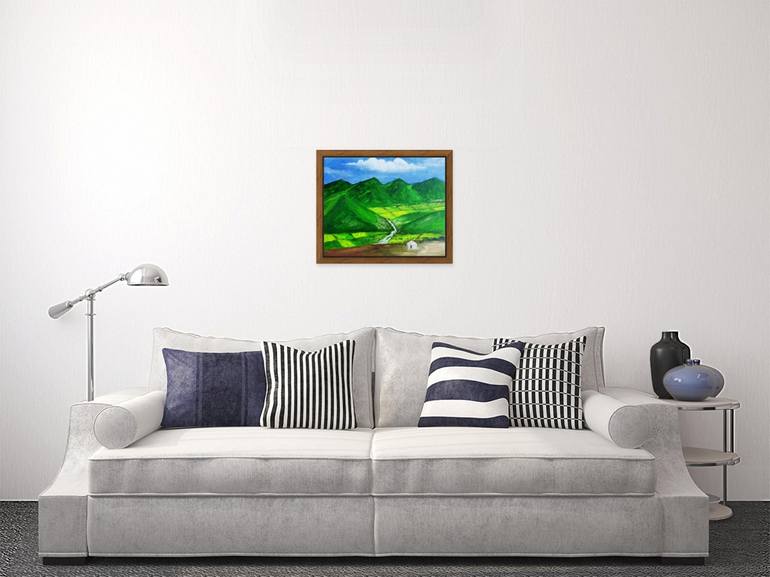 Original Abstract Landscape Painting by Simranpreet Singh Gill