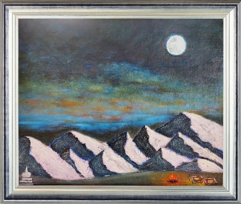 Original Abstract Landscape Painting by Simranpreet Singh Gill