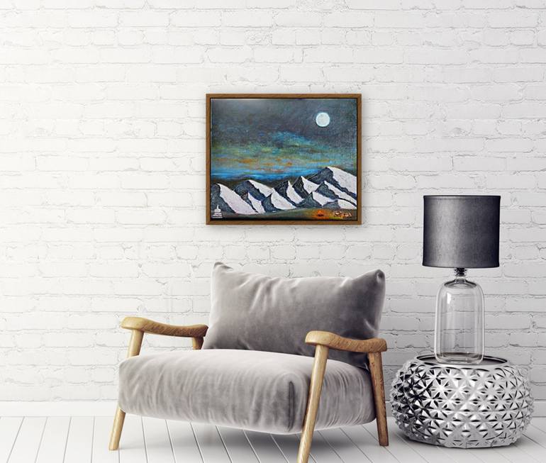 Original Abstract Landscape Painting by Simranpreet Singh Gill