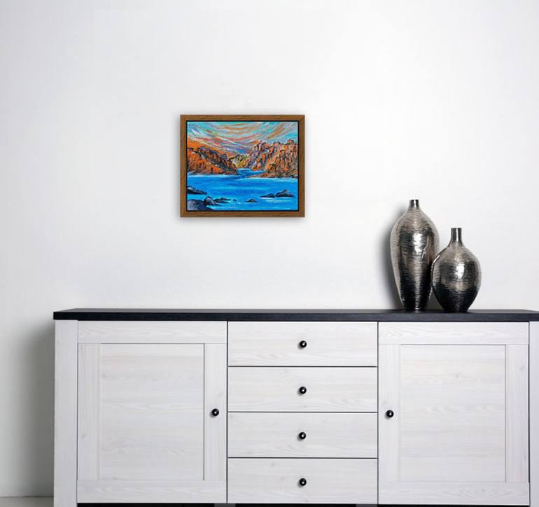 Original Abstract Landscape Painting by Simranpreet Singh Gill