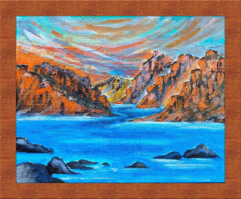 Original Abstract Landscape Painting by Simranpreet Singh Gill