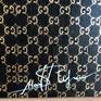 This painting is inspired by Gucci and its history. This painting contains the Gucci tiger that is made with gold leaf, red , white and black acrylic paint and gold spray for the Gucci Monogram.