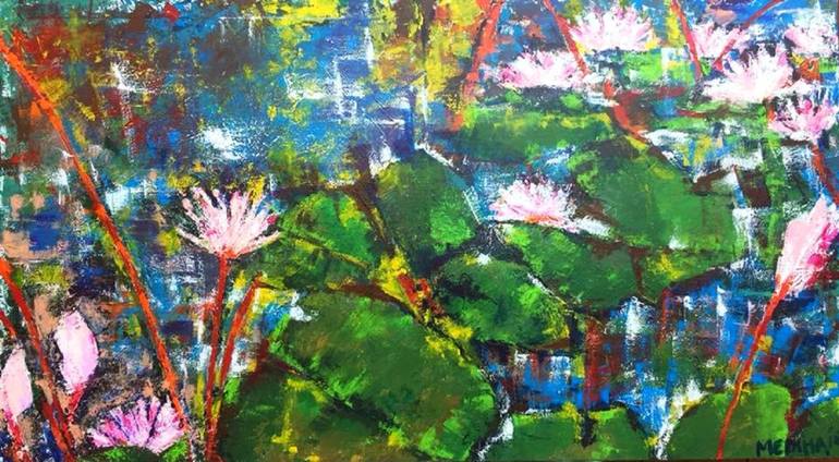 Original Abstract Landscape Painting by Mediha Afsar