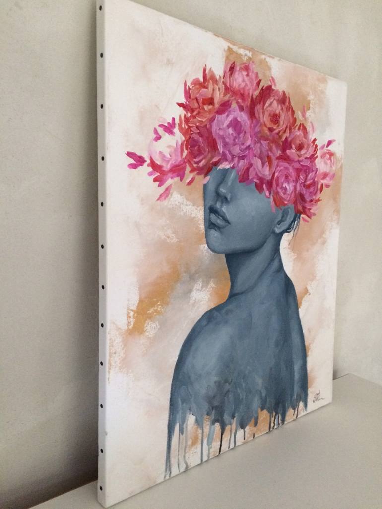 Original Abstract Floral Painting by Ksenia Del Bono