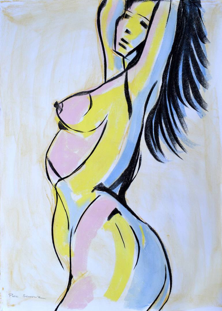 Original Figurative Nude Drawing by Phil Schulz