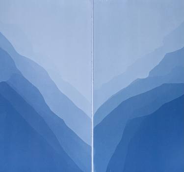 Sea Cliffs Diptych (each panel framed to 27 x 15 inches) thumb