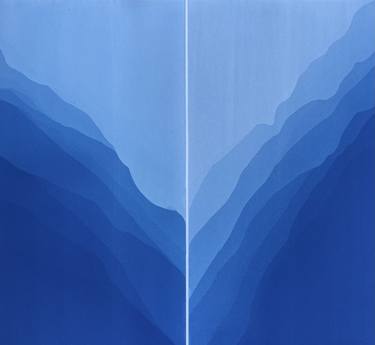 Sea Cliffs Diptych 2 (two panels, each framed to 25 x 15 inches) thumb