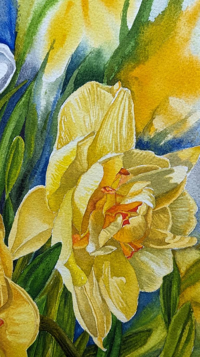 Original Figurative Floral Painting by Sanjukta Acharya