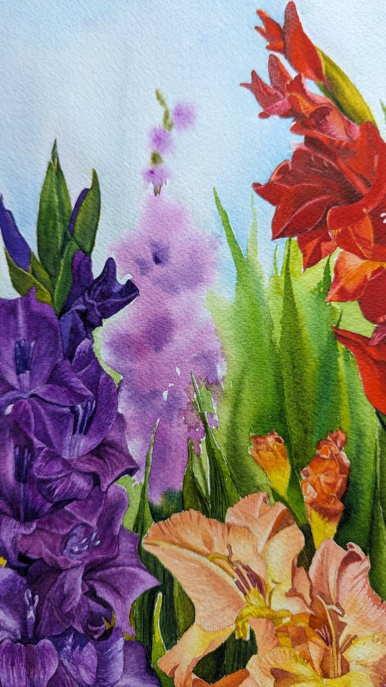 Original Floral Painting by SANJUKTA ACHARYA