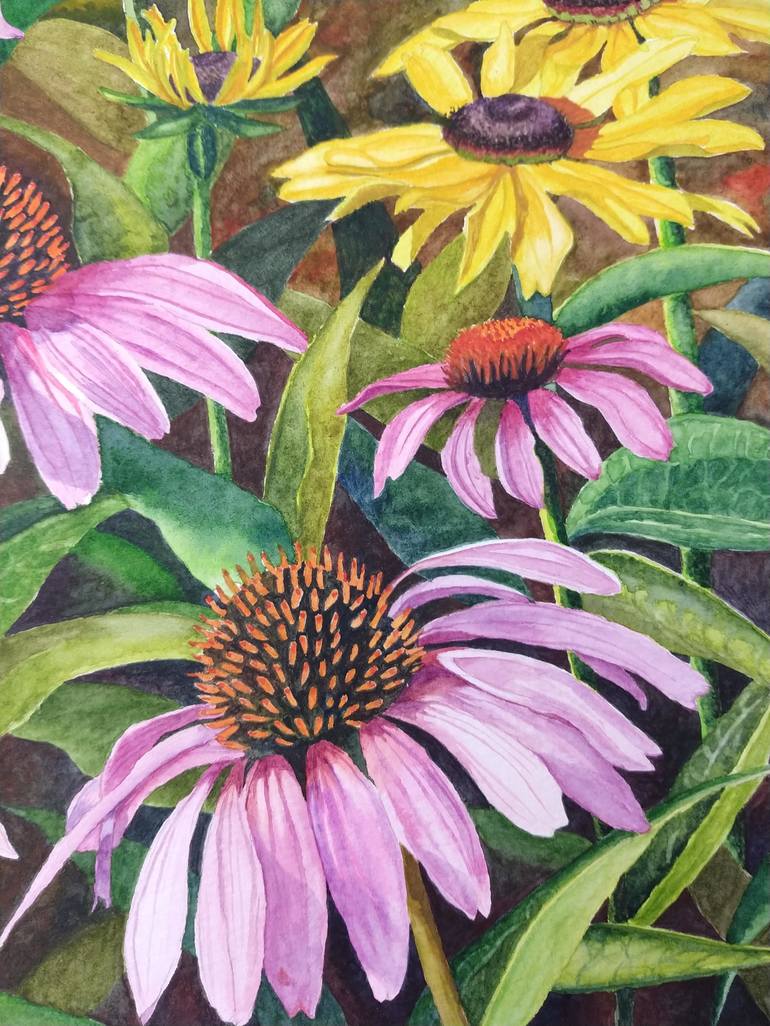 Original Floral Painting by SANJUKTA ACHARYA